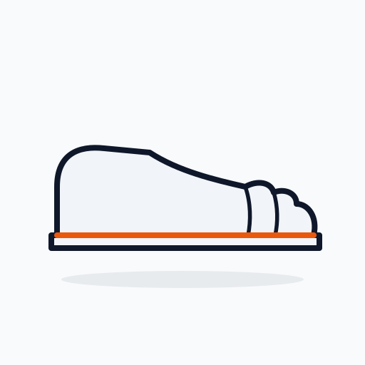 Generic five-toe shoe, side view