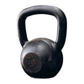 Cast-iron kettlebell on white