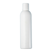 Plain white squeeze bottle with cap on white