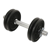 Spin-lock dumbbell with black iron plates on white